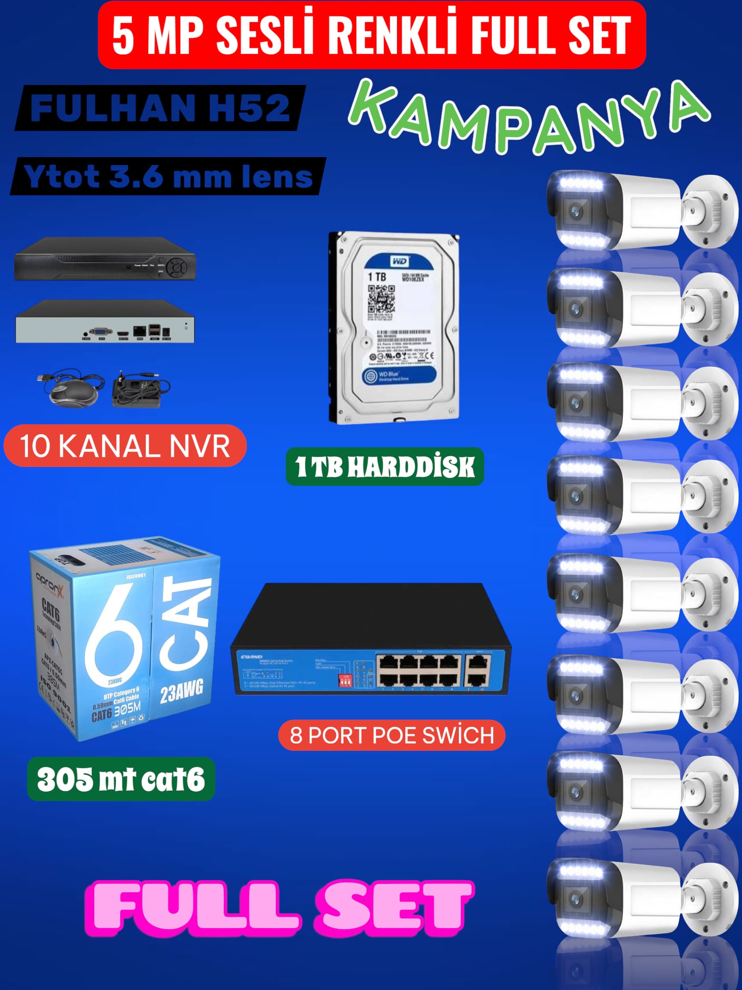 5 MP 8 Lİ İP SET