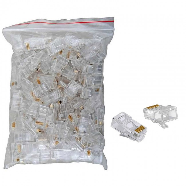RJ45 Cat6 ethernet konnektör soketi 100 adet DELİKSİZ